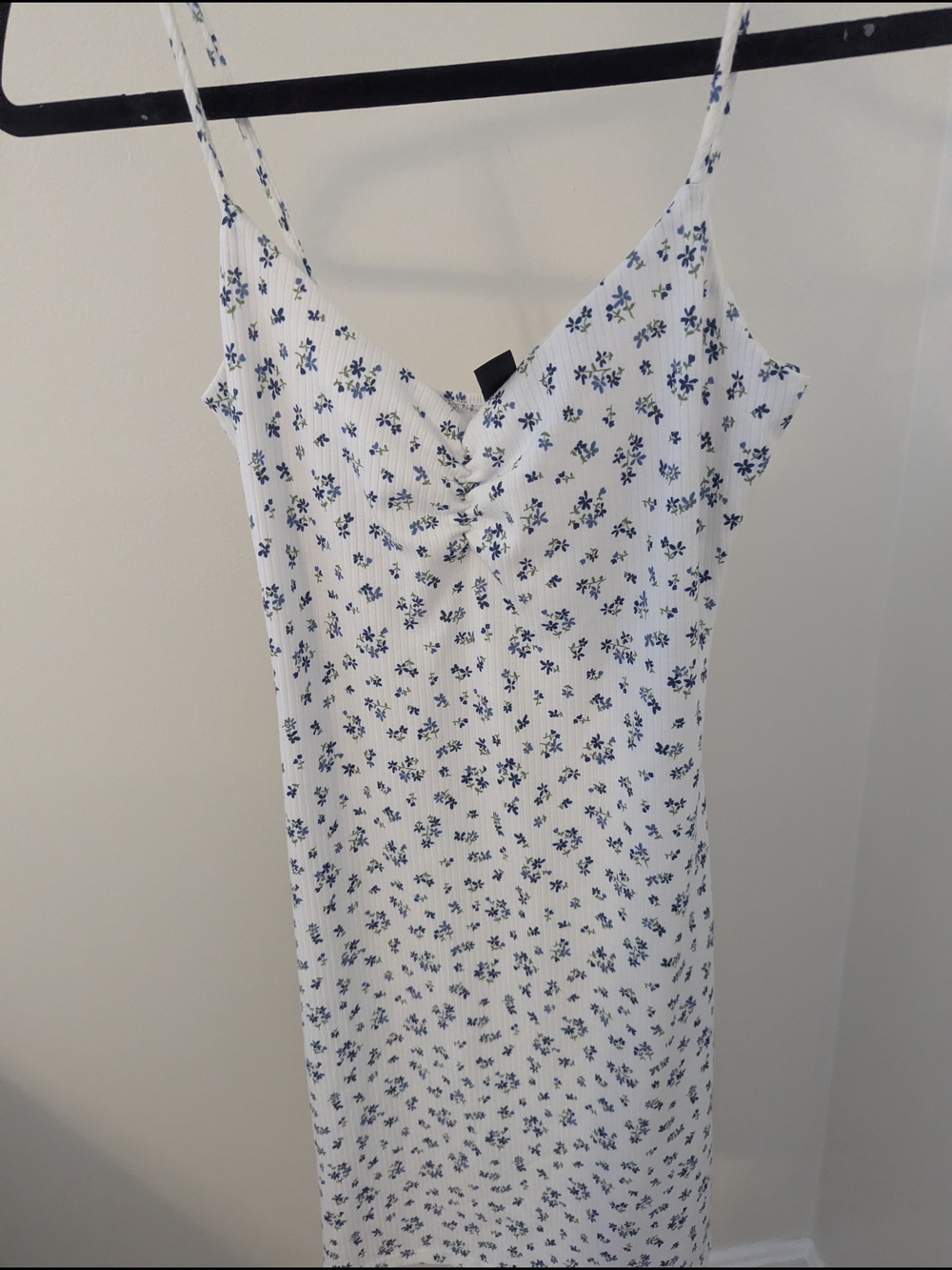 Windsor White Slip Dress with Blue Floral Print
